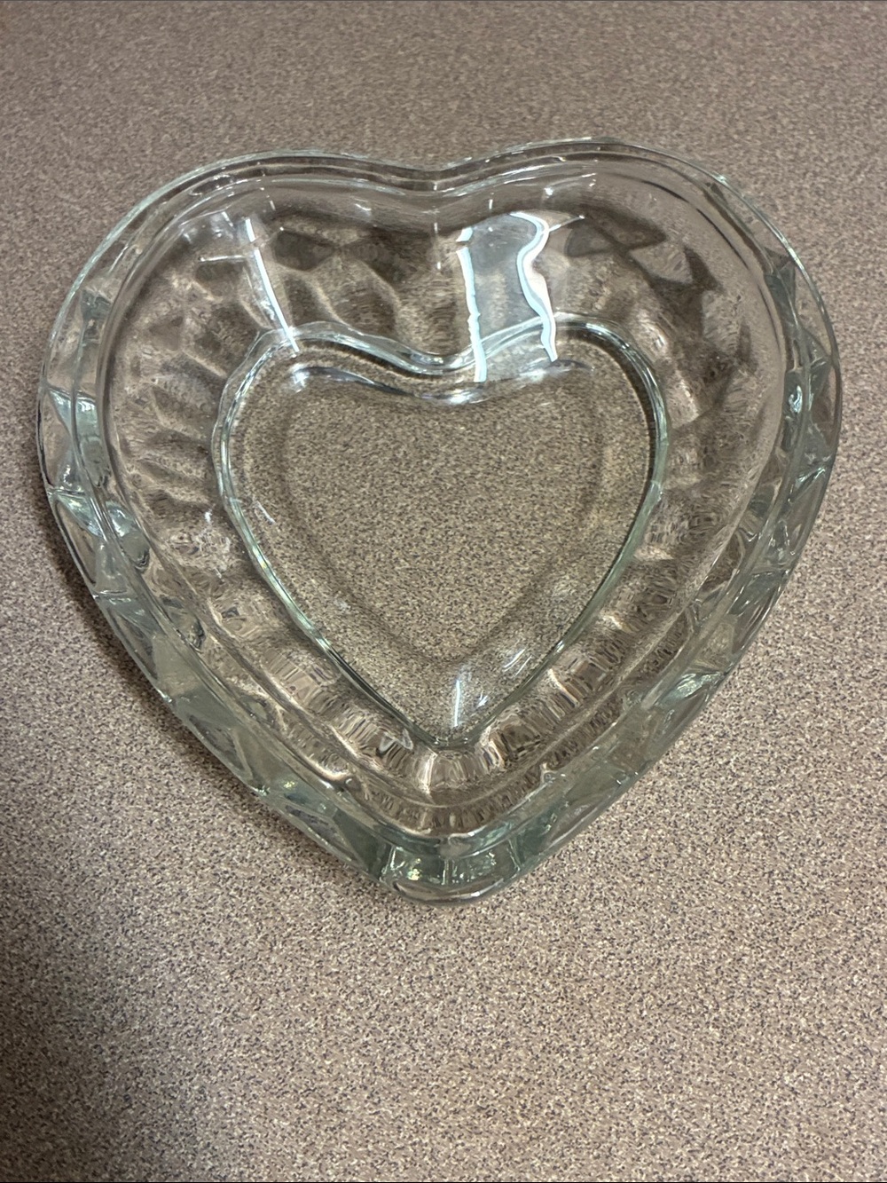 Heart-Shaped Clear Glass Dish